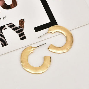 Earrings New 2018 Gold Silver Color Statement Geometric Circle Metal Pendientes