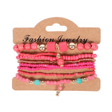 BANGLE Woman Boho Multilayer Beads Charm Bracelets