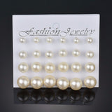Earrings Fashion 12 pair/set Women Square Crystal Heart Stud
