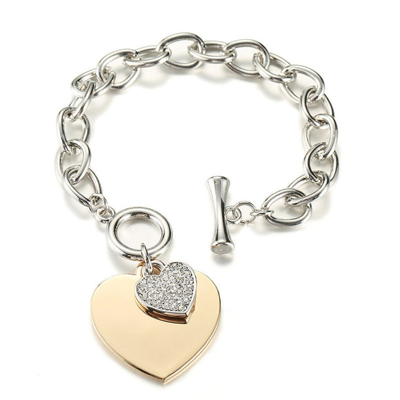 BANGLE Shefly Love Heart Charm Bracelets