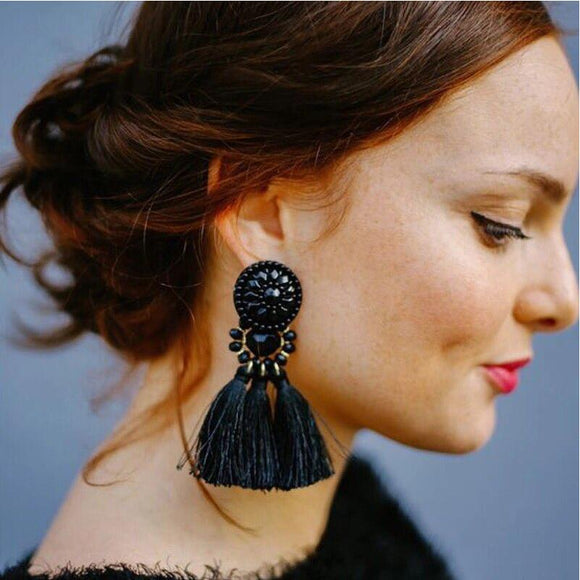 Earrings  Bohemian Long Statement Tassel Drop