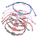 WRISTBAND 6 pcs/Sets Women Crystal Beads Bracelets&Bangles Adjustable Turtle Owl Eye Charms