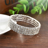 Wristband 5 Styles Woman Bracelet Crystal Rhinestone Stretch Bracelet Bangle