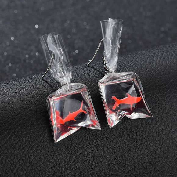 Earrings  Kathy Cute Koi Fish Water Bag