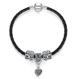 BANGLE Fashion Silver Heart Charms Bracelet