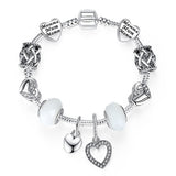 BANGLE Fashion Silver Heart Charms Bracelet