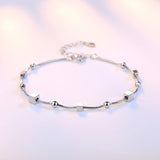 BANGLE Classic Five-pointed Square Round Beads Silver 925 Bracelets