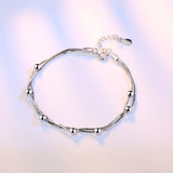 BANGLE Classic Five-pointed Square Round Beads Silver 925 Bracelets