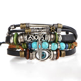 WRISTBAND 17KM 4 Design Leaf Feather Multiple Layer Charms Bracelet