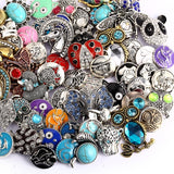 BANGLE 10pcs/lot Wholsale 18mm Snap Jewelry Mixed Styles Snap Buttons Fit Snap Bracelet