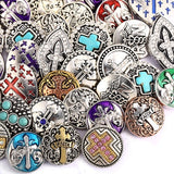 BANGLE 10pcs/lot Wholsale 18mm Snap Jewelry Mixed Styles Snap Buttons Fit Snap Bracelet