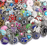 BANGLE 10pcs/lot Wholsale 18mm Snap Jewelry Mixed Styles Snap Buttons Fit Snap Bracelet