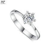 Rings Rose Gold Color Classic Simple Design 6 Prong Sparkling Solitaire