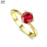 Rings Rose Gold Color Classic Simple Design 6 Prong Sparkling Solitaire