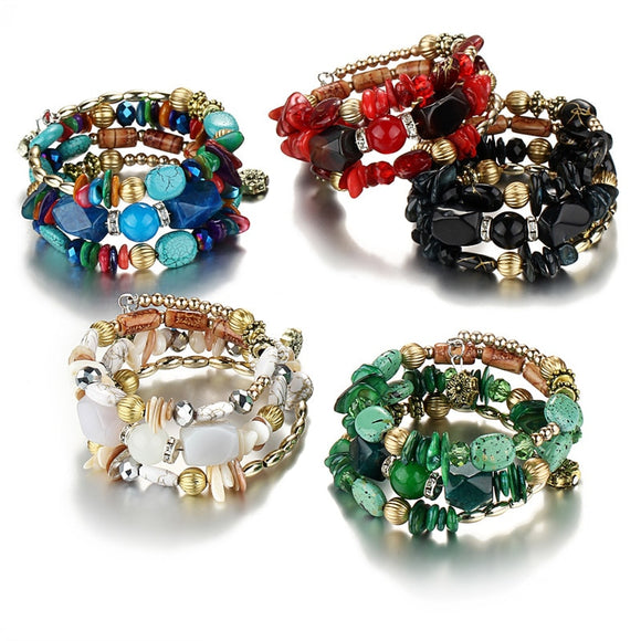 BANGLE Bohemian Beads Crystal Charms Bracelets