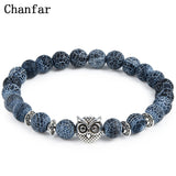 BANGLE Leopard Tiger Eye Lion Head Bracelet Owl Buddha Bead Bracelets