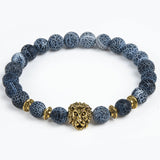 BANGLE Leopard Tiger Eye Lion Head Bracelet Owl Buddha Bead Bracelets