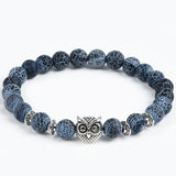BANGLE Leopard Tiger Eye Lion Head Bracelet Owl Buddha Bead Bracelets