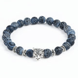 BANGLE Leopard Tiger Eye Lion Head Bracelet Owl Buddha Bead Bracelets