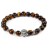 BANGLE Leopard Tiger Eye Lion Head Bracelet Owl Buddha Bead Bracelets