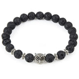 BANGLE Leopard Tiger Eye Lion Head Bracelet Owl Buddha Bead Bracelets