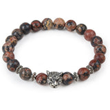 BANGLE Leopard Tiger Eye Lion Head Bracelet Owl Buddha Bead Bracelets