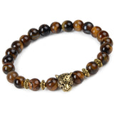 BANGLE Leopard Tiger Eye Lion Head Bracelet Owl Buddha Bead Bracelets