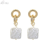 Earrings  Korea Design Metal Gold Geometric Irregular