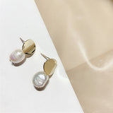 Earrings  Korea Design Metal Gold Geometric Irregular