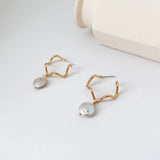 Earrings  Korea Design Metal Gold Geometric Irregular