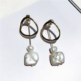 Earrings  Korea Design Metal Gold Geometric Irregular