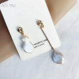 Earrings  Korea Design Metal Gold Geometric Irregular