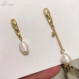 Earrings  Korea Design Metal Gold Geometric Irregular