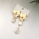 Earrings  Korea Design Metal Gold Geometric Irregular