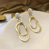 Earrings  Korea Design Metal Gold Geometric Irregular