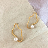 Earrings  Korea Design Metal Gold Geometric Irregular