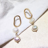 Earrings  Korea Design Metal Gold Geometric Irregular