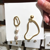 Earrings  Korea Design Metal Gold Geometric Irregular