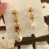 Earrings  Korea Design Metal Gold Geometric Irregular
