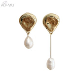 Earrings  Korea Design Metal Gold Geometric Irregular
