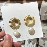 Earrings  Korea Design Metal Gold Geometric Irregular