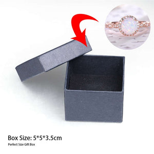 Rings Dainty Round Fire Opal Rings for Women Rose Gold CZ Engagement