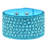 WRISTBAND Leather Rhinestones Wide Bracelets&Bangles