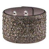 BANGLE Leather Rhinestones Wide Bracelets