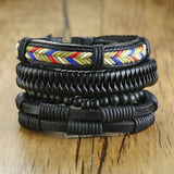 BANGLE Set Braided Leather Bracelets