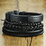 BANGLE Set Braided Leather Bracelets
