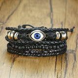 BANGLE Set Braided Leather Bracelets