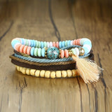 BANGLE Set Braided Leather Bracelets