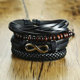 BANGLE Set Braided Leather Bracelets