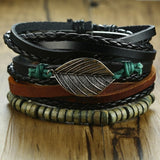 BANGLE Set Braided Leather Bracelets